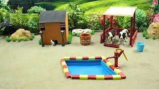 Top the most DIY Farm Diorama with house for Cow, Rabbit | Supply Water for animals, Idea # 8