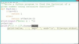 Python Program - Factorial of a number