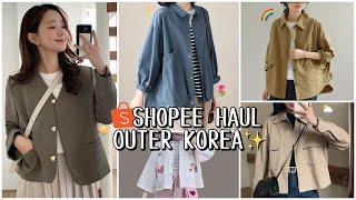 SHOPEE HAUL OUTER KOREA MURAH BERKUALITAS   | WAJIB COBAA!