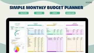 Best Budget Planner for Beginner in 2024 - Simple Monthly Budget Planner for Google Sheets