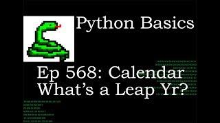 Python Basics Tutorial Calendar Is Leap Year Function