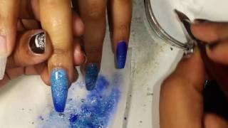 Acrylic Blue nails