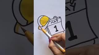 World Labour day drawing easy | May day drawing | International Workers day poster drawing #Shorts