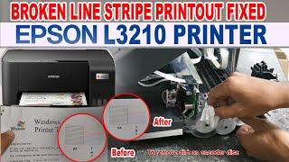 EPSON L3210 EcoTank PRINTER BROKEN LINE STRIPE PRINTOUT PROBLEM FIXED.