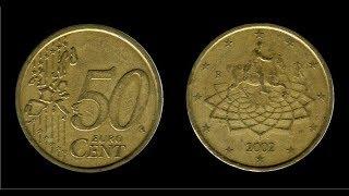 50 EURO CENT 2002 ГОДА ИТАЛИЯ РЕАЛЬНАЯ ЦЕНА !!!