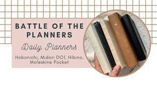 Battle of the Planners - Daily Planner Comparison - Hobonichi, Hibino, Midori DO1, Moleskine Pocket