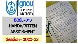 BCSL-013 Handwritten Assignment Available| Session- 2022-2023| IGNOU BCSL-013| Computer Basics & PC|