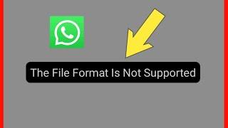 Whatsapp Fix The File Format Is Not Supported Problem Solve