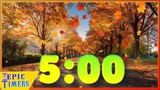 5 Minute timer that is a beautiful Autumn sight and with calm music!