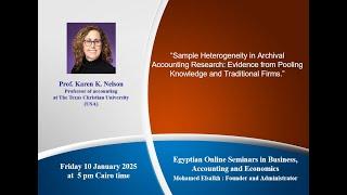 Online Seminar by Professor. Karen Nelson “Sample Heterogeneity in Archival Accounting Research”