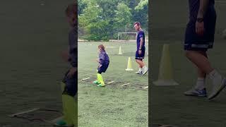 Soccer training in the rain