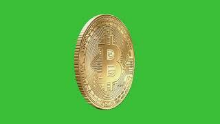 Bitcoin Green screen l Bitcoin rotating Animation l HD