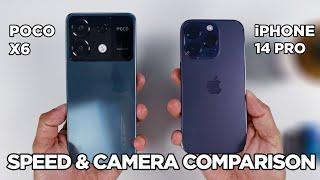 POCO X6 vs iPhone 14 Pro SPEED TEST & CAMERA Comparison | Zeibiz