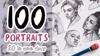 20 Portraits in one day - Complete 100 heads challenge