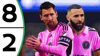 Messi Super Hattrick - Inter Miami vs Nashville Sc 8-2 - Benzema Debut - All Goals & Highlights 2024