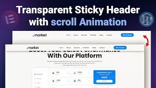 Create a Transparent Sticky Header  with Scroll Animation in WordPress with Elementor