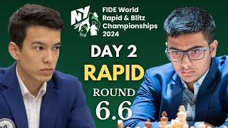 Nodirbek Abdusattorov vs Raunak Sadhwani | World Rapid Championship 2024 | Round 6.6