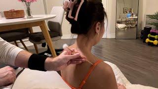 ASMR Tingly Back Scratching & Tracing For My Wife | Under the Straps | Nape of Neck