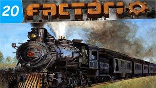 Factorio 1.0 как доставлять ресурсы поездом ! Простейшая железная дорога в фактории ! #20