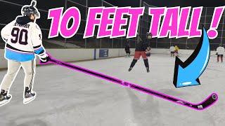 Using 10 FOOT TALL STICK In a Shinny Game!