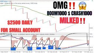 $2500 DAILY. 100% BOOM AND CRASH KILLED. BOOM AND CRASH SCALPING STRATEGY. FOR BEGINNERS.