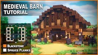 Minecraft: How to build a Aesthetic Medieval Barn | Tutorial 1.17
