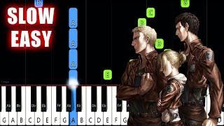 YouSeeBIGGIRLTT - Attack on Titan OST - SLOW EASY Piano Tutorial