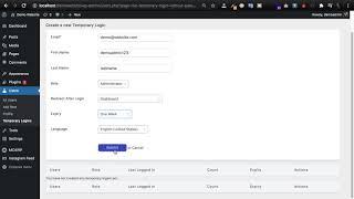 How to Create Temporary Login for Wordpress without Password