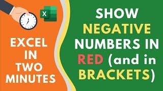 Show Negative Numbers in Red Color (with a Bracket) in Excel