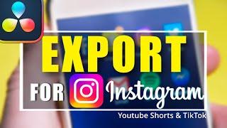 Edit and Export VERTICAL VIDEOS for Instagram | Davinci Resolve 19 Tutorial
