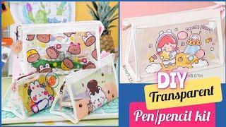 DIY kawai transparent pencil kit | How to make pencil kit at home | DIY school supplies | Stationary