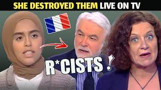 Young Muslim woman from France, humiliates three journalists / She will never be invited again !