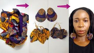 I turned scraps fabrics and cardboard into earrings! | diy