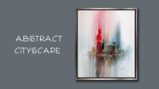 How to Create Texture for Abstract Acrylic Cityscape with Modeling Paste