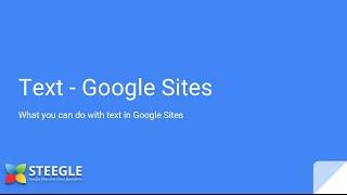 New Google Sites - Text