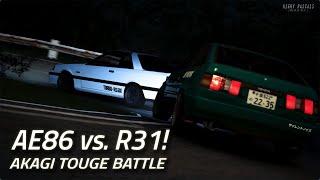 Fast Touge Battle [Cinematic] @ Akagi! AE86 vs. R31! | Assetto Corsa