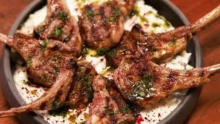 Grilled Adobo Spiced Lamb Chops with Zesty Yogurt and Mint Oil - Summer Recipes with Jessica Monty