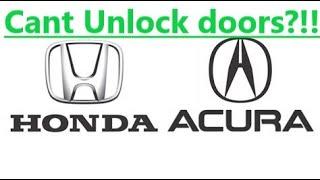 How to fix issue regarding door lock and unlock in an Acura (MDX, TL, etc) and Honda vehicles.