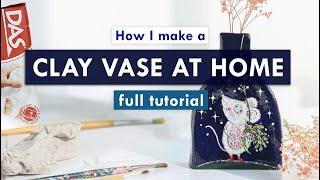 Air Dry Clay | HOW TO MAKE A VASE & ILLUSTRATE IT - clay pot