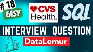 (Part 1) CVS HEALTH Interview Question Solved - SQL | "Pharmacy Analytics" | Everyday Data Science
