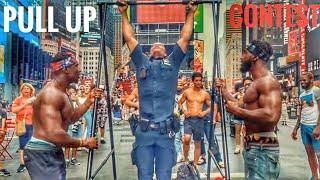 Street workout | @BrolyGainz007 challenge New Yorkers to a pull up contest in time square