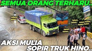 TERHARU., AKSI MULIA SOPIR TRUK HINO !!! Lakukan Hal Diluar Dugaan Tepat Di Turunan Tajam Menikung