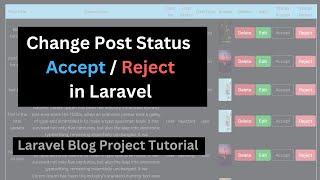 Accept or Reject post by Admin in Laravel Blog Project |