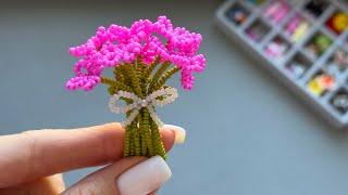  Mini beaded bouquet of flowers. Tutorial 