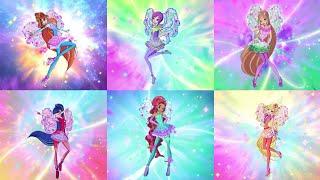 Все Превращения Винкс. Winx Club All Transformations