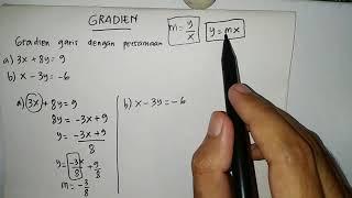 CARA MENENTUKAN GRADIEN DARI PERSAMAAN GARIS