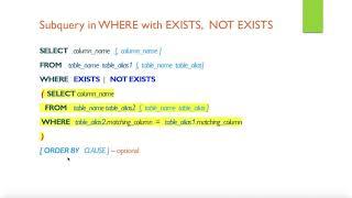 SQL  subqueries - Lesson 8 (EXISTS, NOT EXISTS, ALL, ANY)