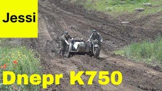 Off-Road Challenge: Dnepr K750 Driving in the Mud - Passenger has to Push