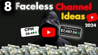 Top 8 Best Faceless Youtube Channel Ideas 2024 High CPM niches No Face  Low Competition