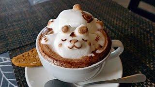 INCREDIBLE 3D COFFEE ART - CUTEST COFFEE YOU'LL EVER SEE! Lion, Cat, Panda, Sleeping Bear